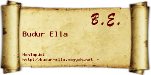 Budur Ella névjegykártya